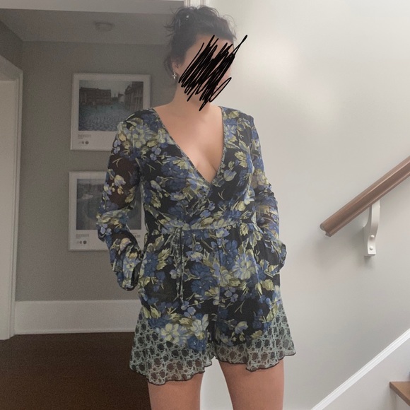 Band of Gypsies Floral Sleeved Romper / Playsuit - Picture 1 of 9